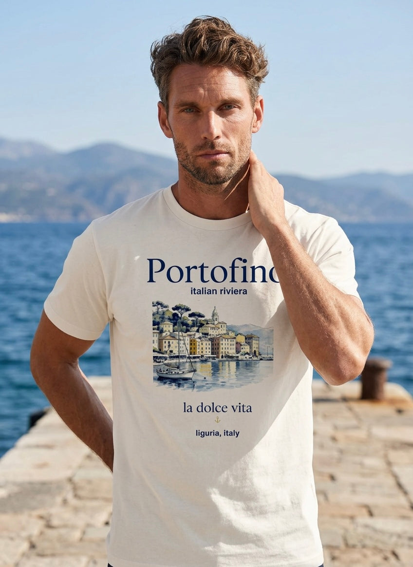 Portofino – La Dolce Vita Oversized T-Shirt | Italian Riviera Graphic Tee