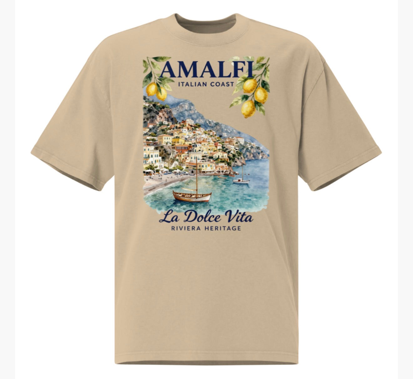 Amalfi Italy Oversized Faded T-Shirt | Riviera Heritage